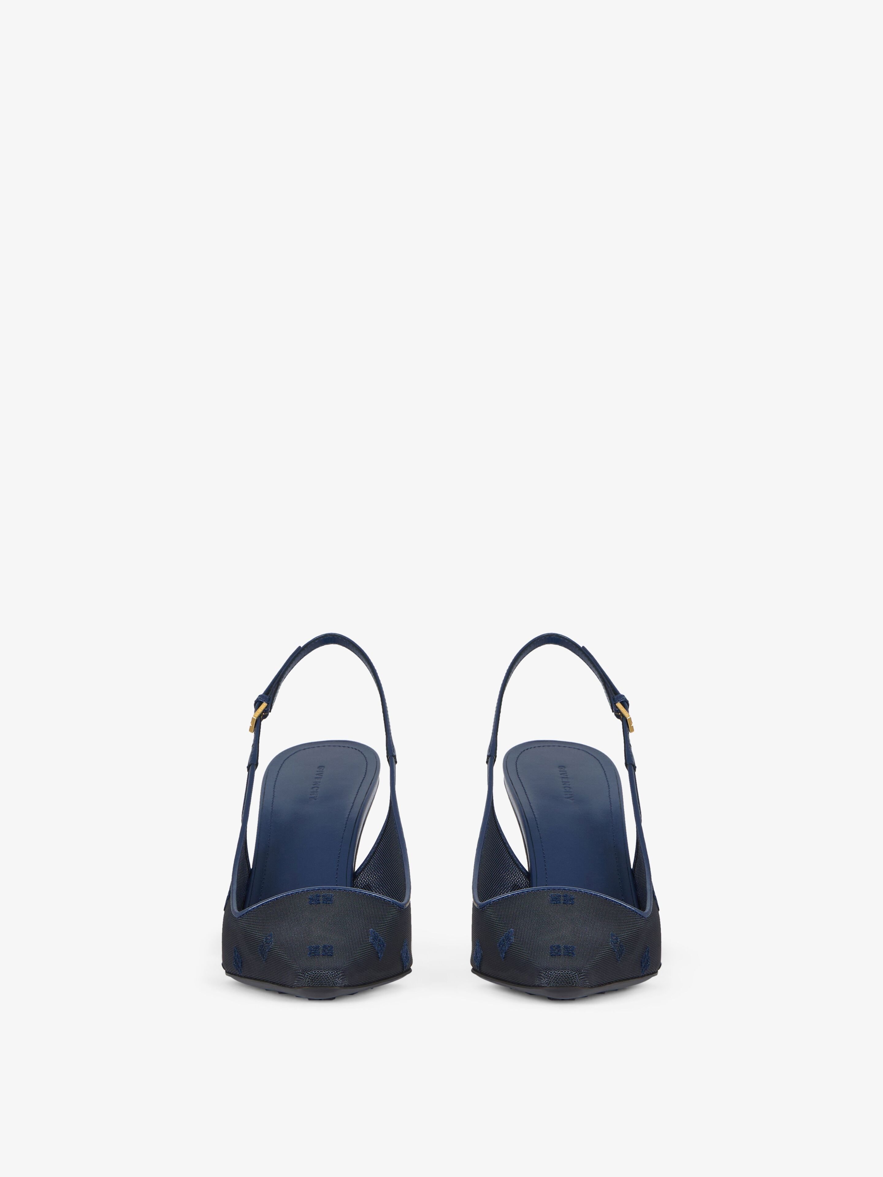Givenchy G Cube Slingbacks In 4g Mesh In Navy