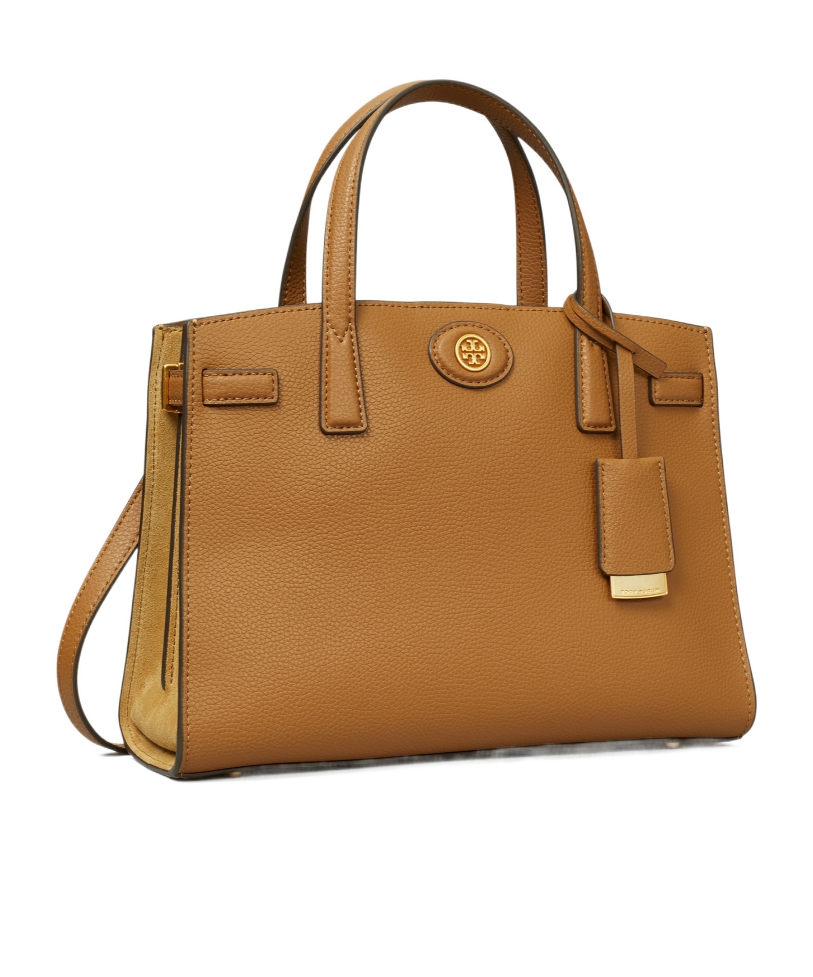 Tory Burch Small Robinson Pebbled Satchel Bag In Brown