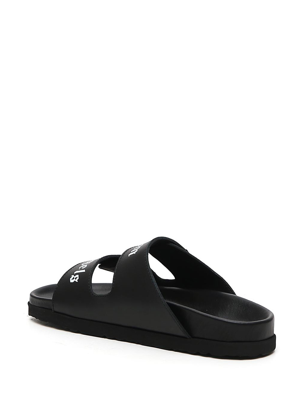 Palm Angels Logo-print Touch-strap Sandals In Black