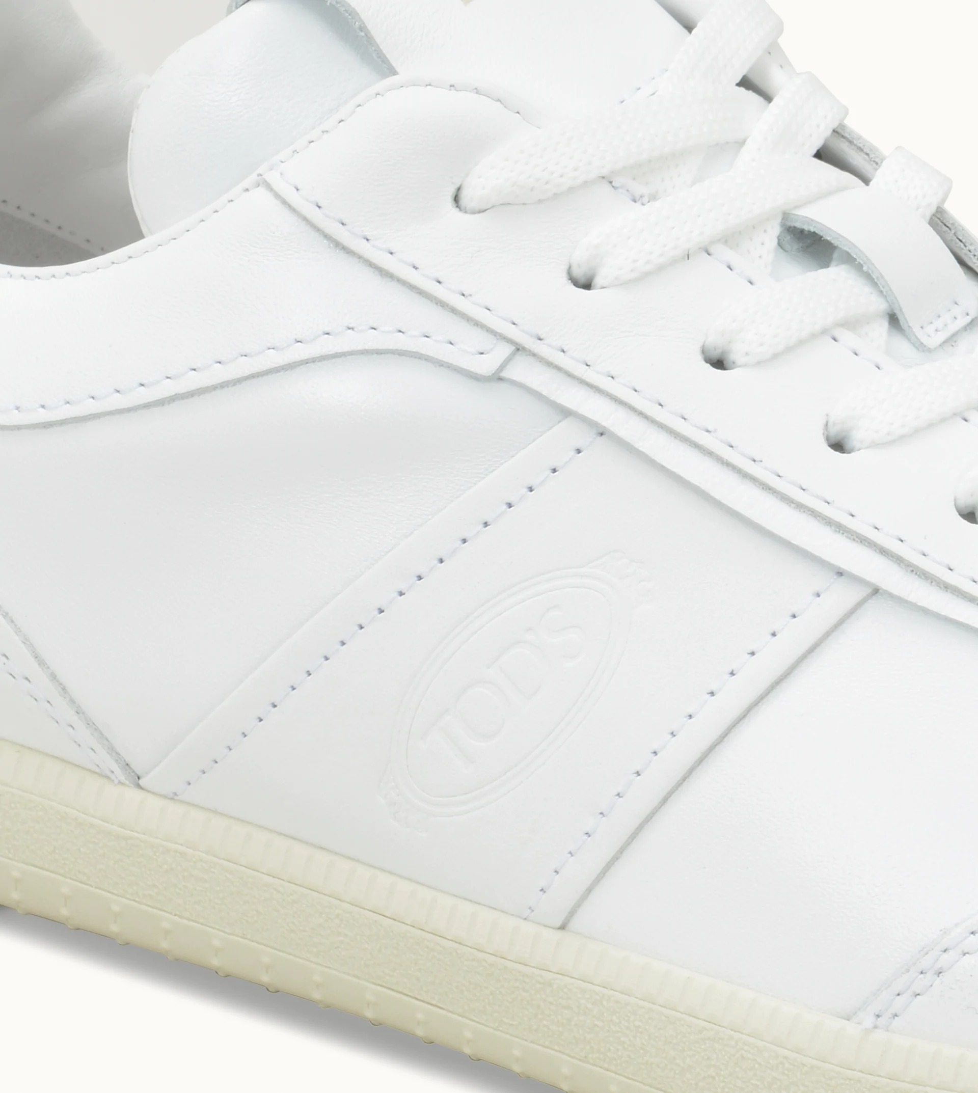Tod's Leather Sneaker Tabs With In White