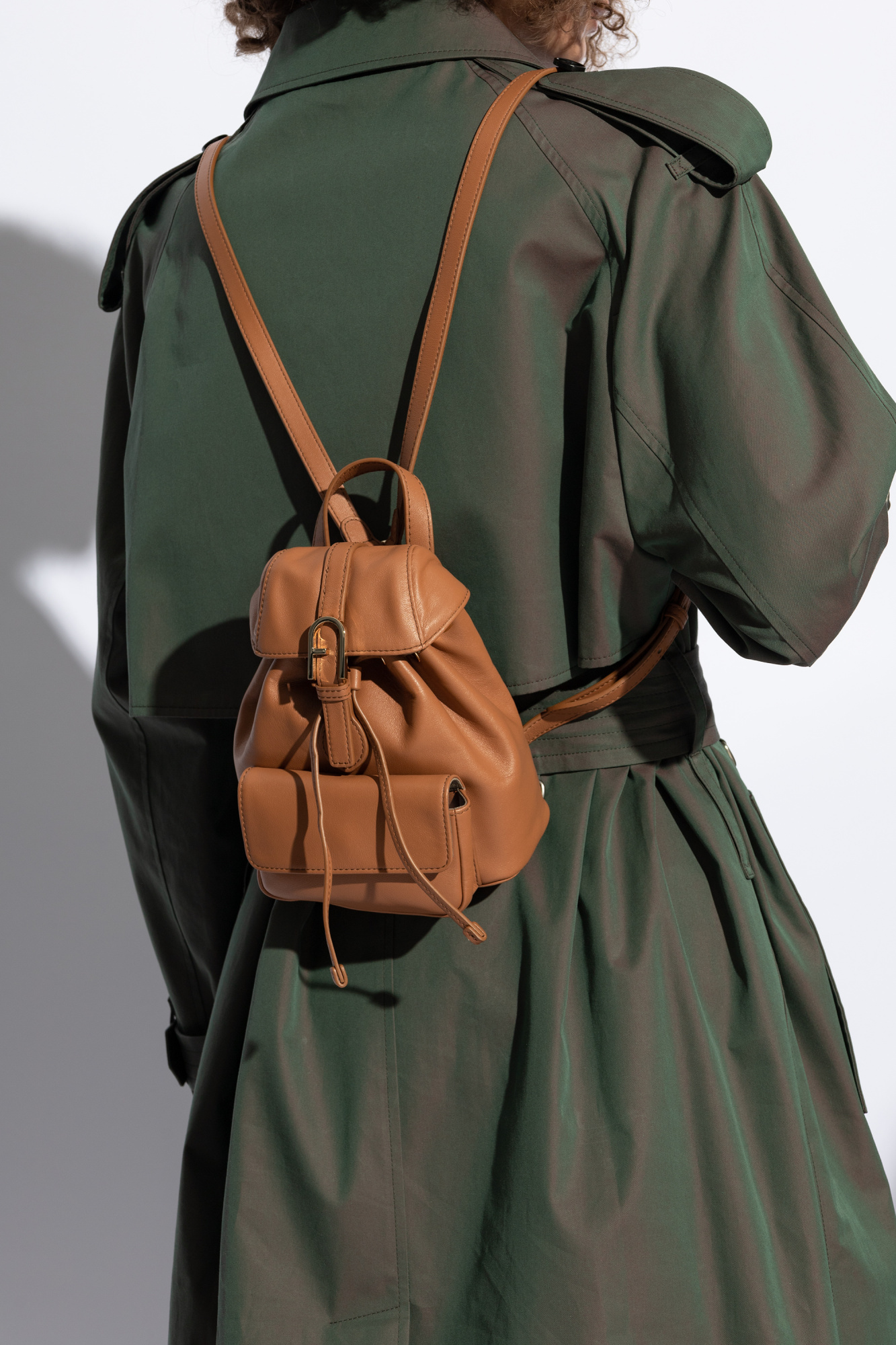 Furla Mini Flow Backpack In Brown