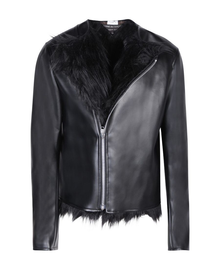 Comme Des Garçons Cruelty-free Leather Biker Jacket In Black