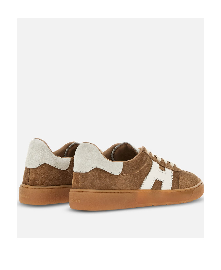 Hogan Stylish Sneakers With Contrast Panel And Suede Finish In Brown