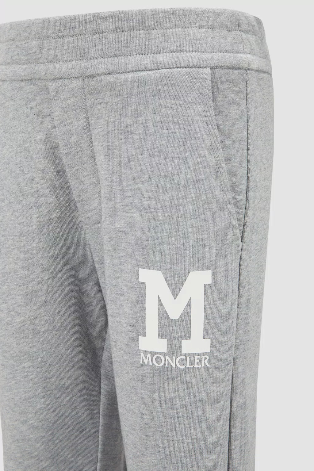 Moncler Logo-print Cotton Track Pants In Gray