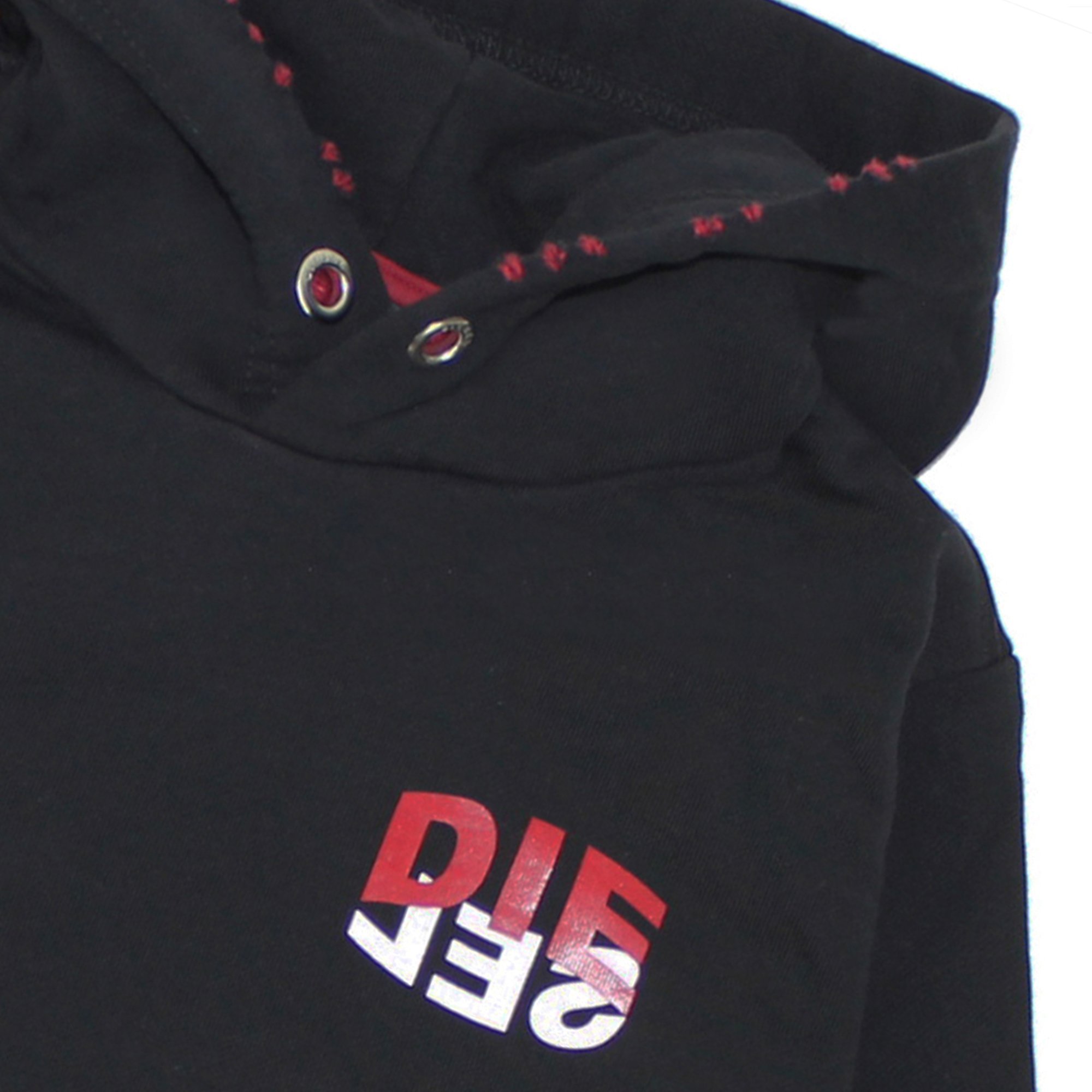 Diesel Logo Printed Hooded Sweater In Black