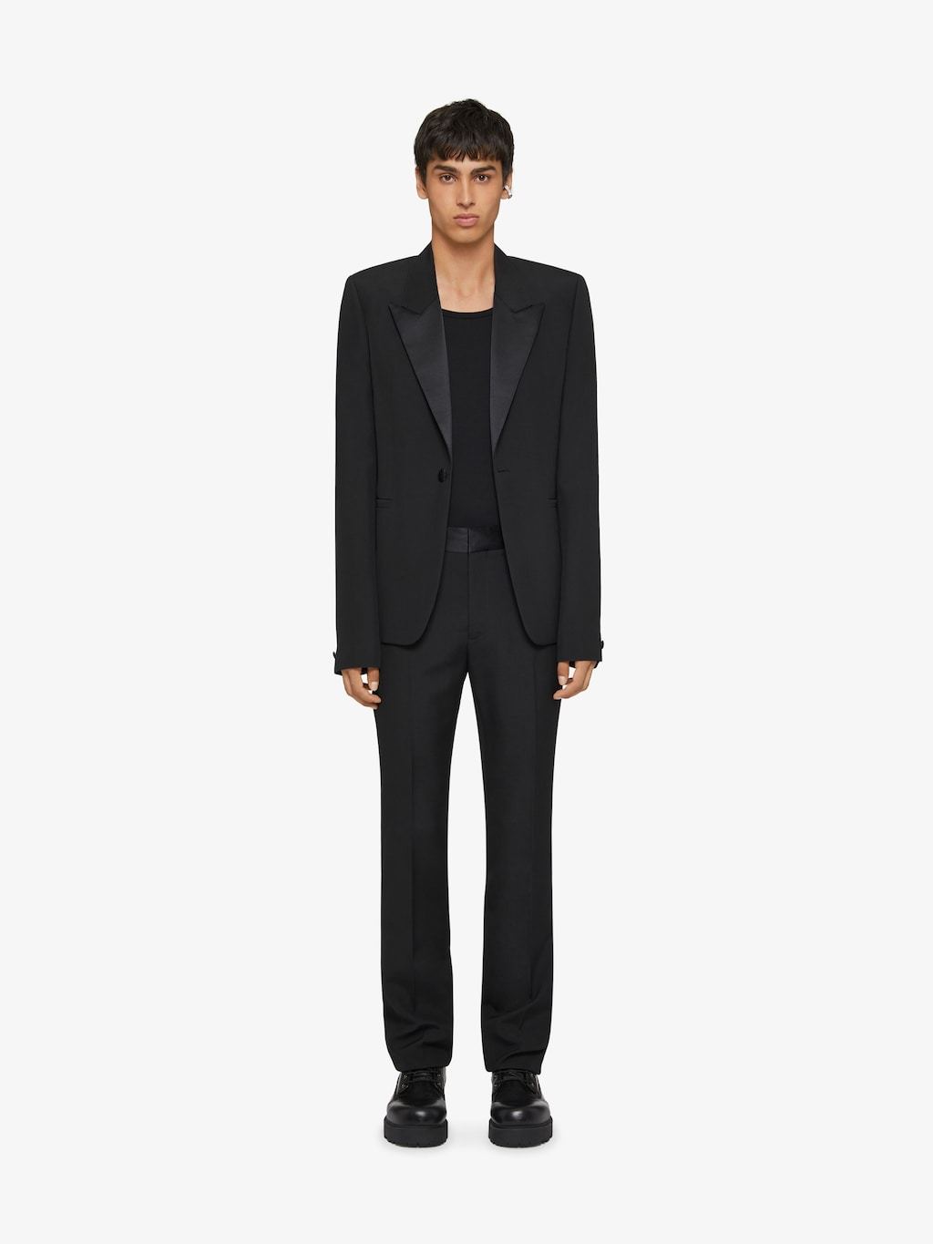 Givenchy Peak-lapel Single-breasted Wool Blazer In Black