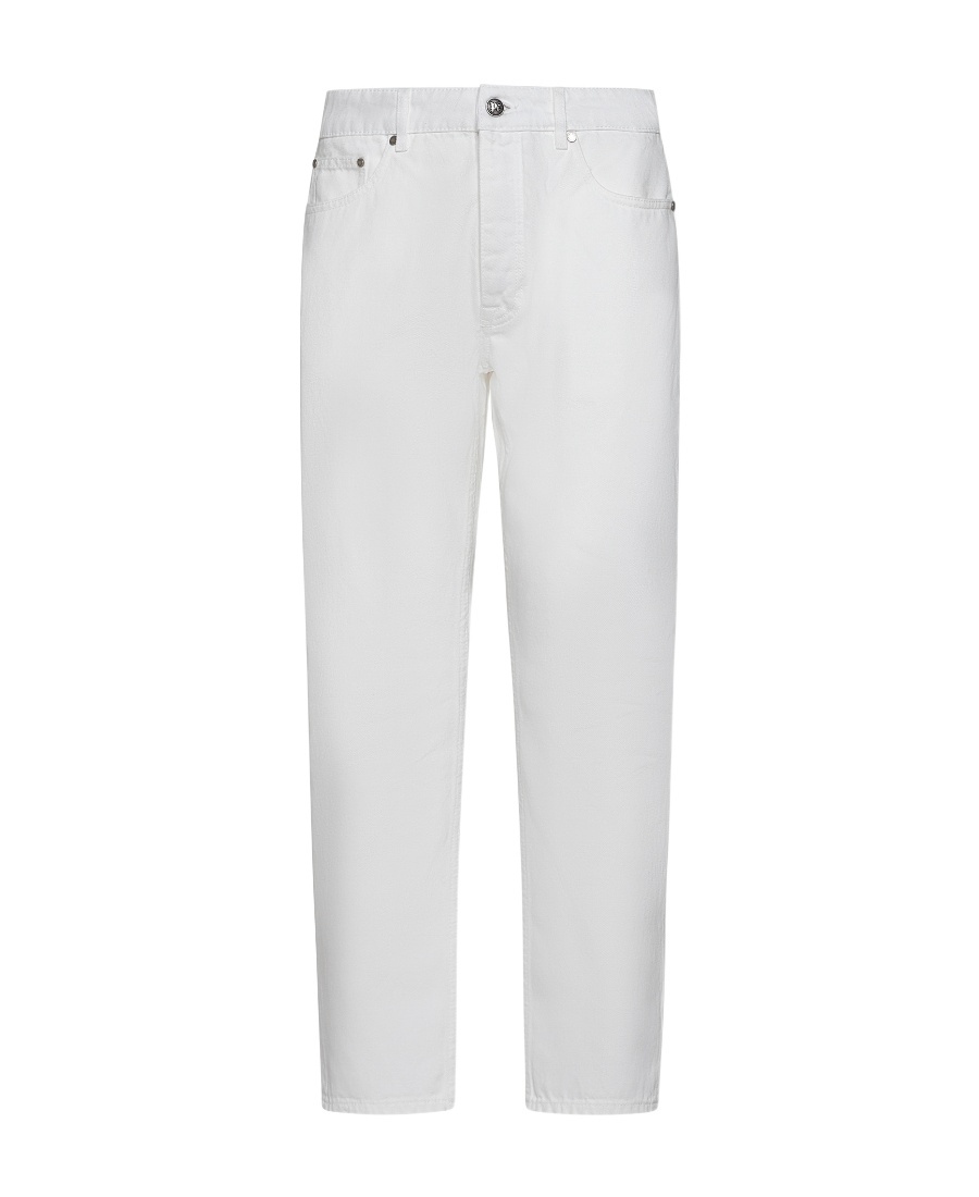 Palm Angels Logo-embossed Straight Jeans In White