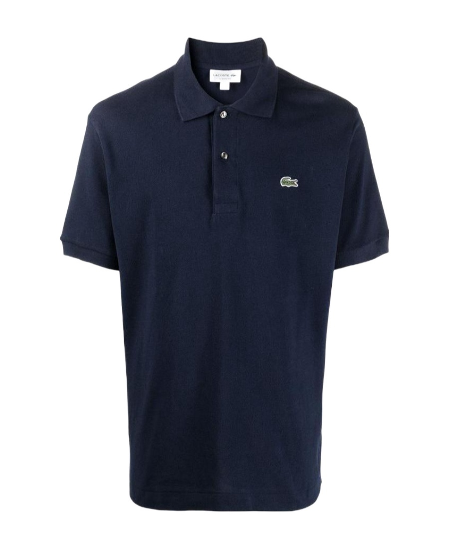 Lacoste Logo Patch Short-sleeved Polo Shirt In Black