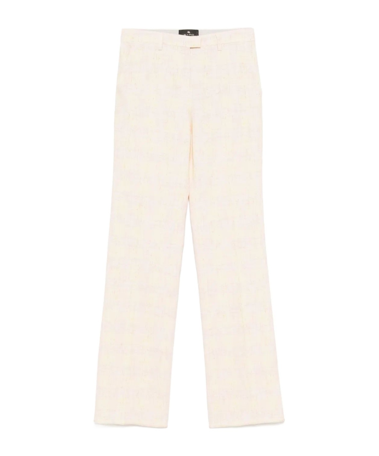 Etro Slub Linen-blend Trousers In Pink