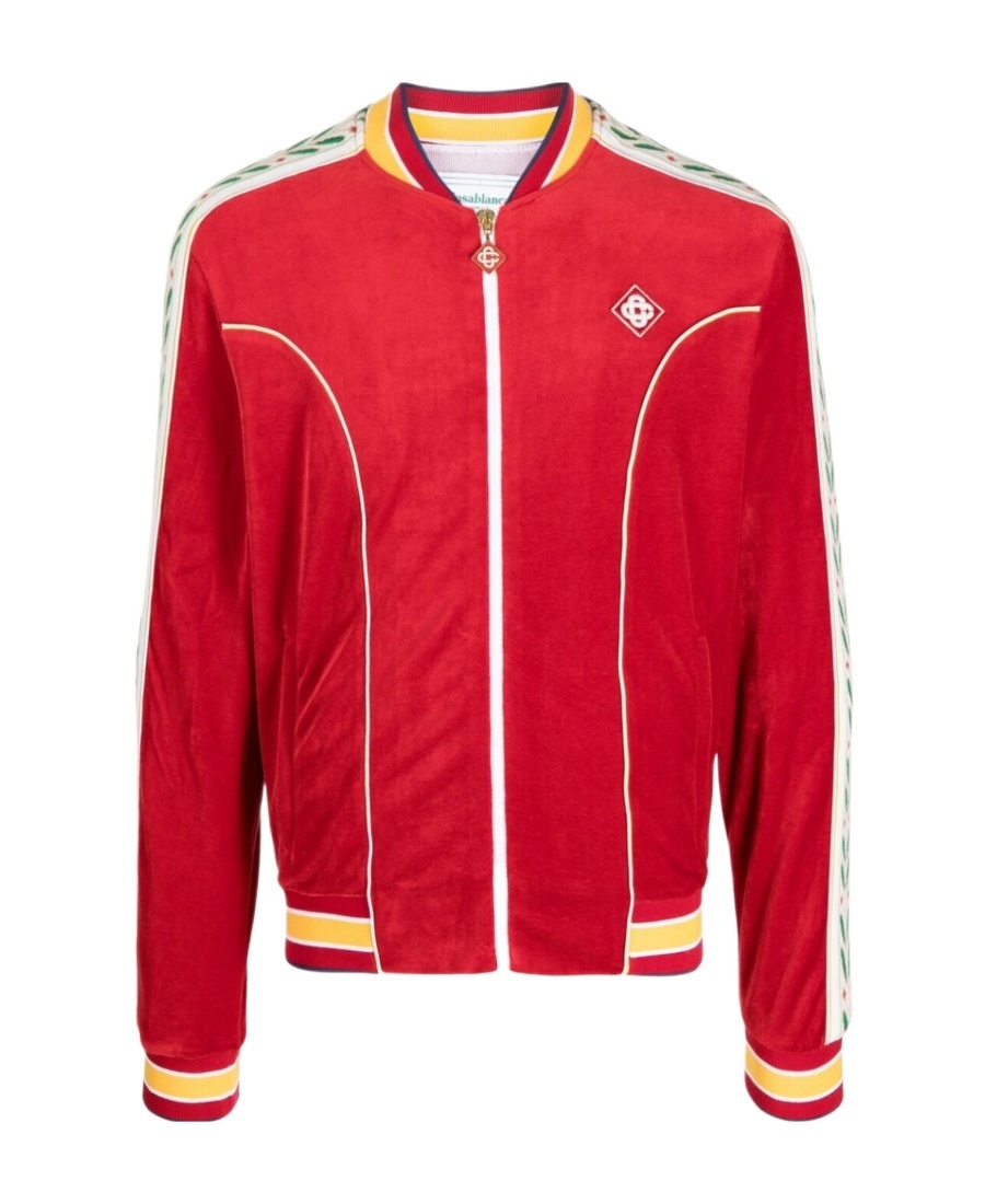 Casablanca Velour Tracksuit Jacket In Red