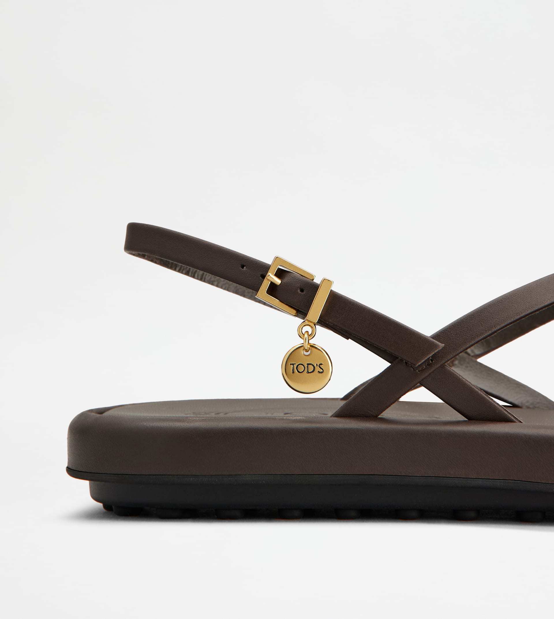 Tod's Embellished Leather Sandals In Black