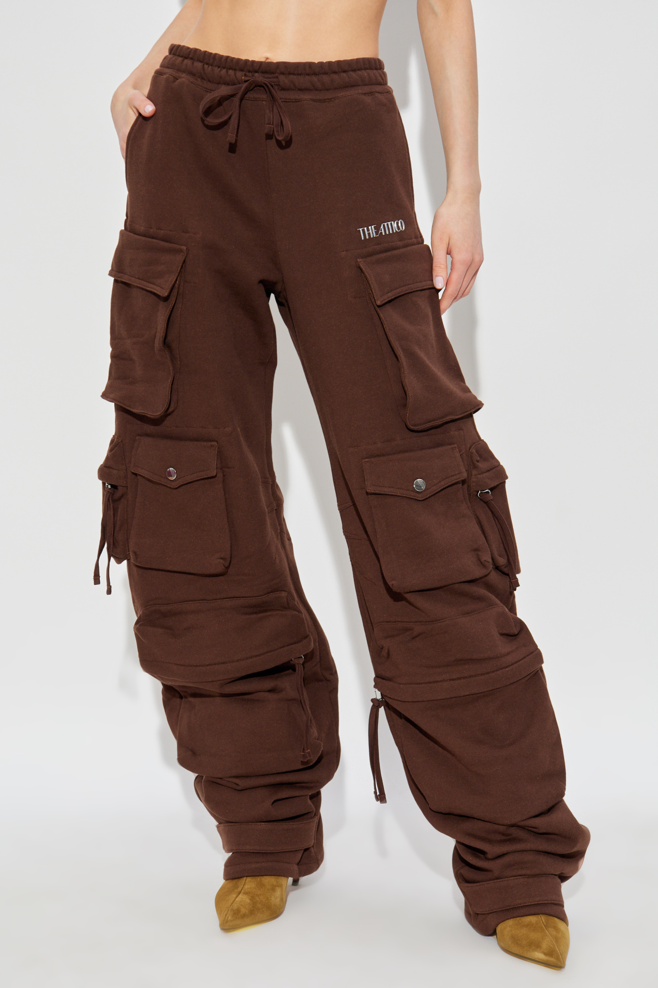 Attico Cargo Fern Pants In Brown