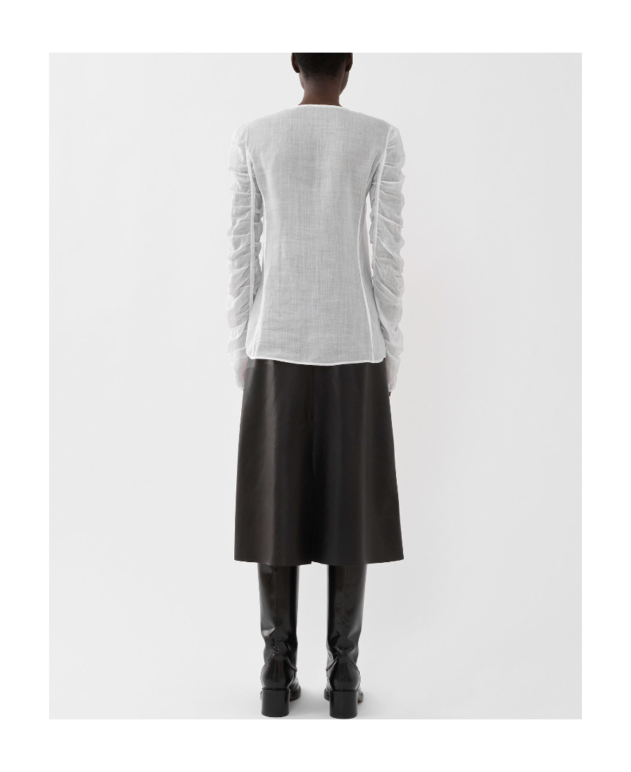 Chloé Collarless Shirt In White