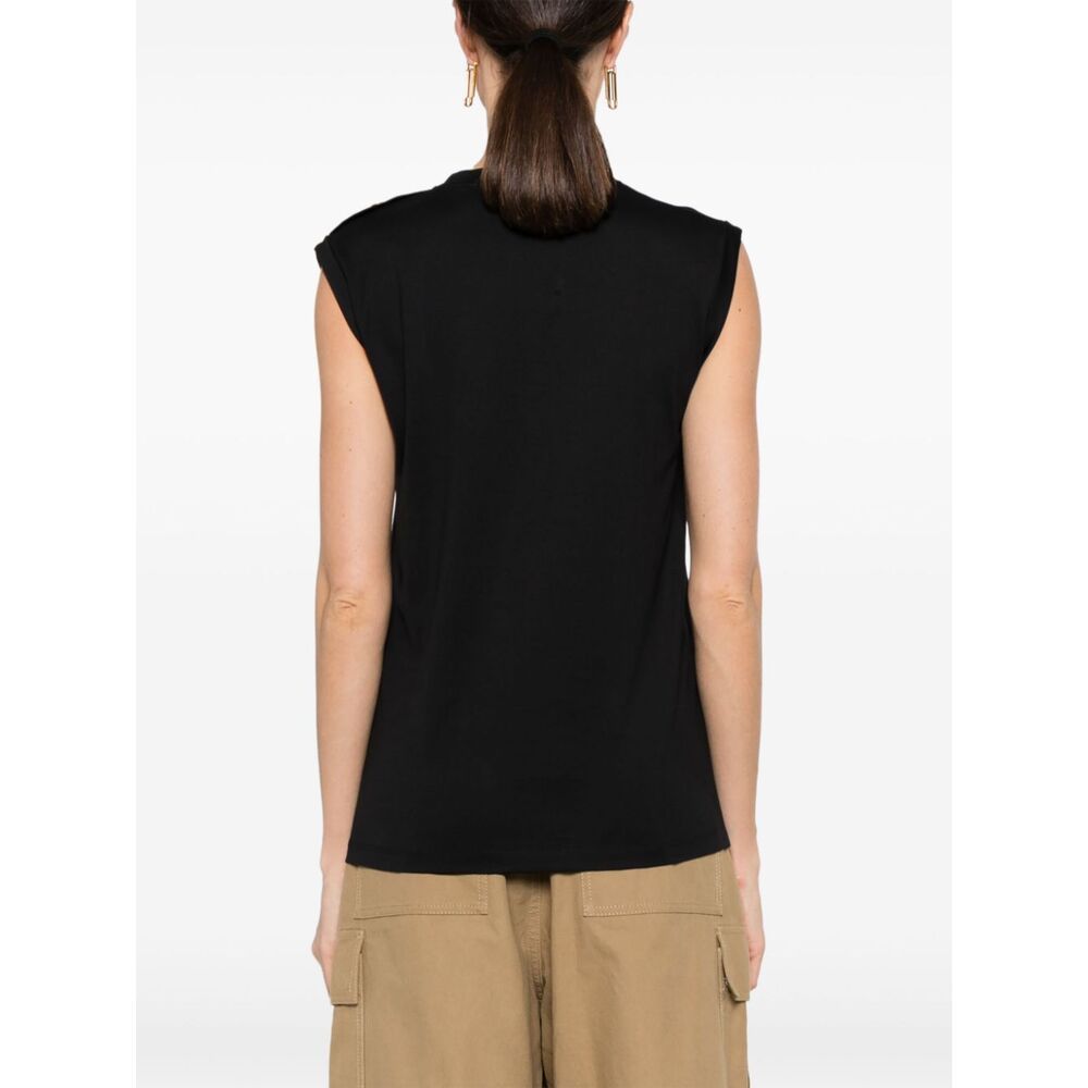 Balmain Embossed-buttons Logo-print Tank Top In Black