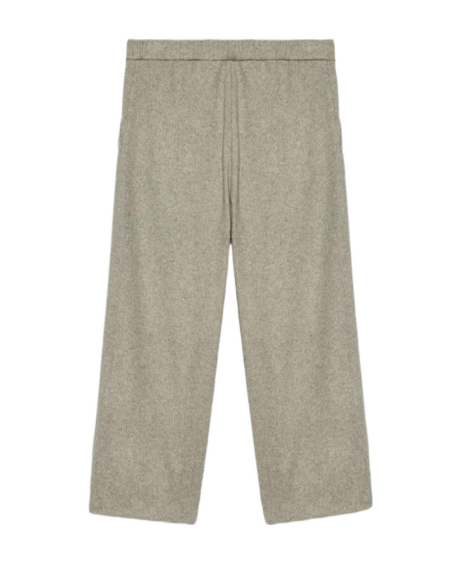 Fabiana Filippi Ankle-exposed Wool Wide-leg Trousers In Gray
