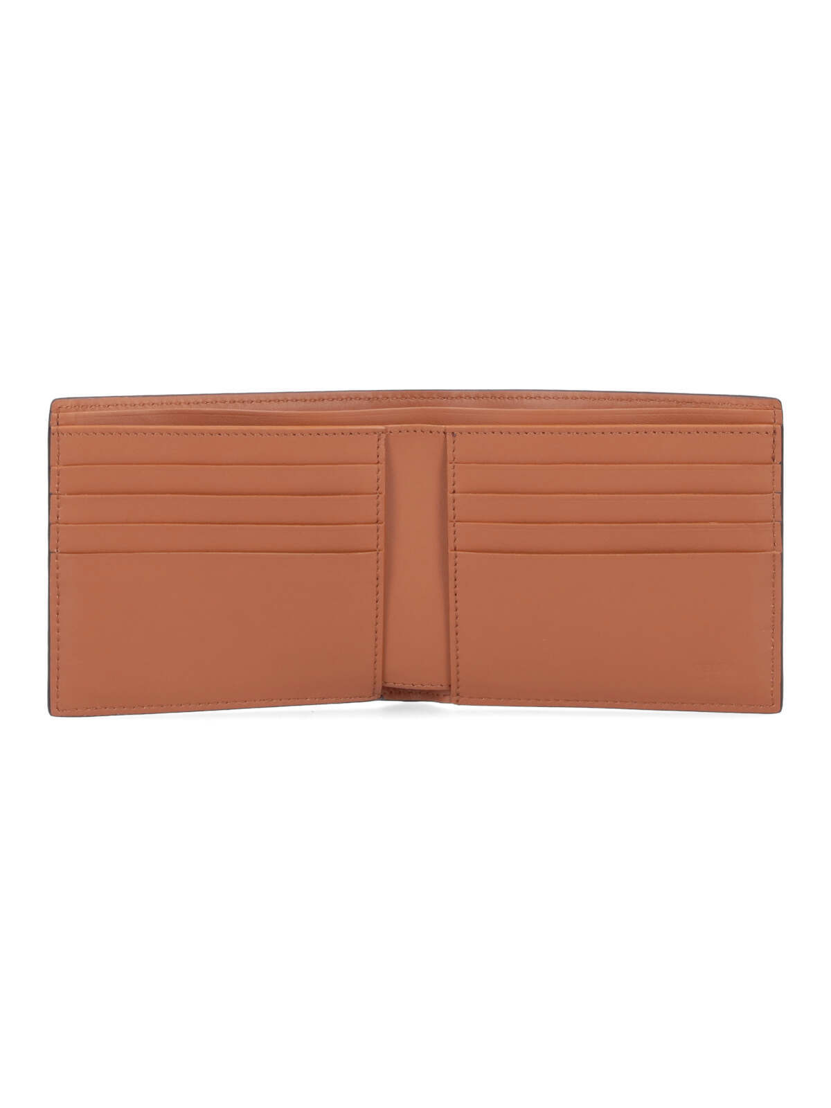 Fendi Logo-plaque Bi-fold Wallet In Brown