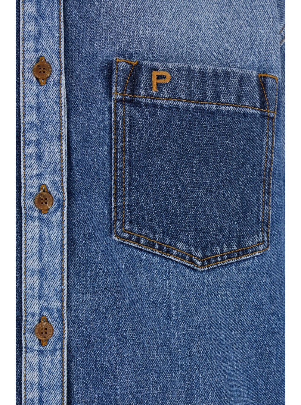 Shop Philosophy Di Lorenzo Serafini Long-sleeved Denim Shirt In Blue