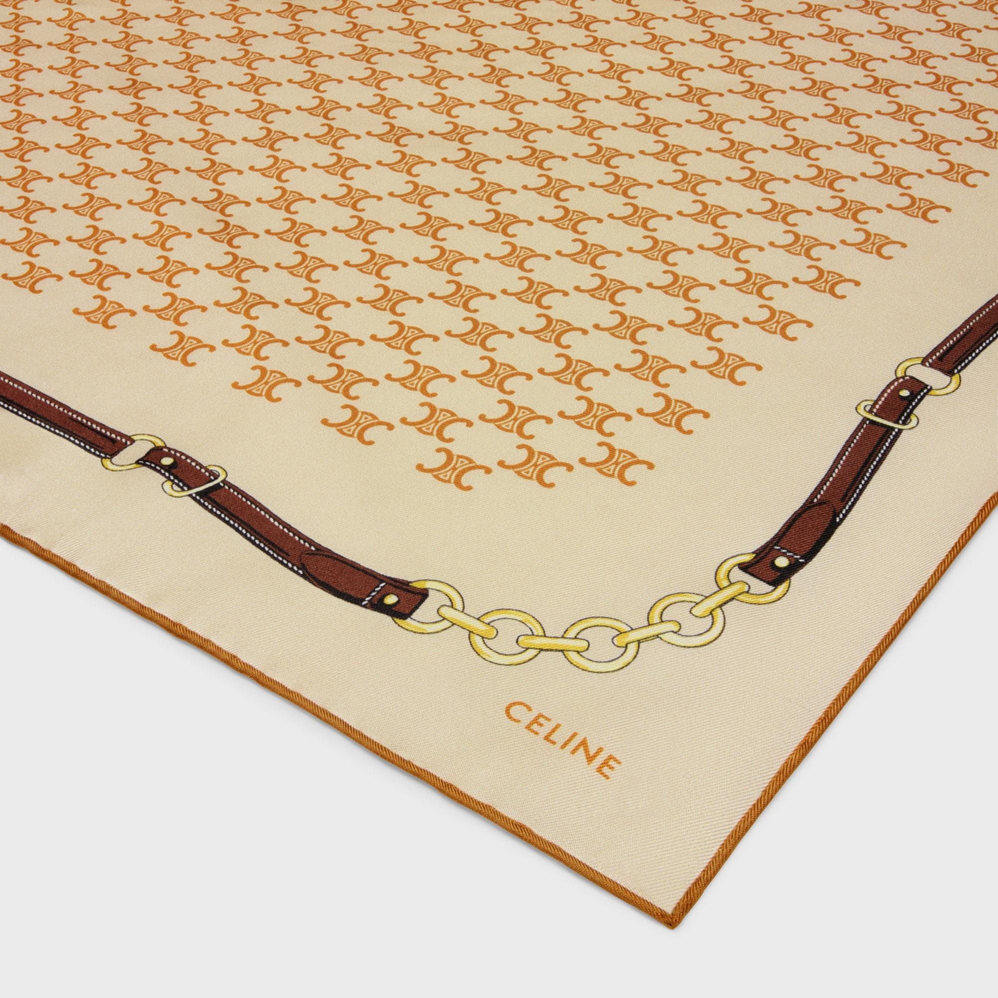 Celine Bandana In Heritage Silk Twill In Brown