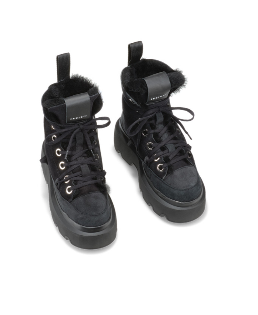 Inuikii Lacing Short Boots In Black