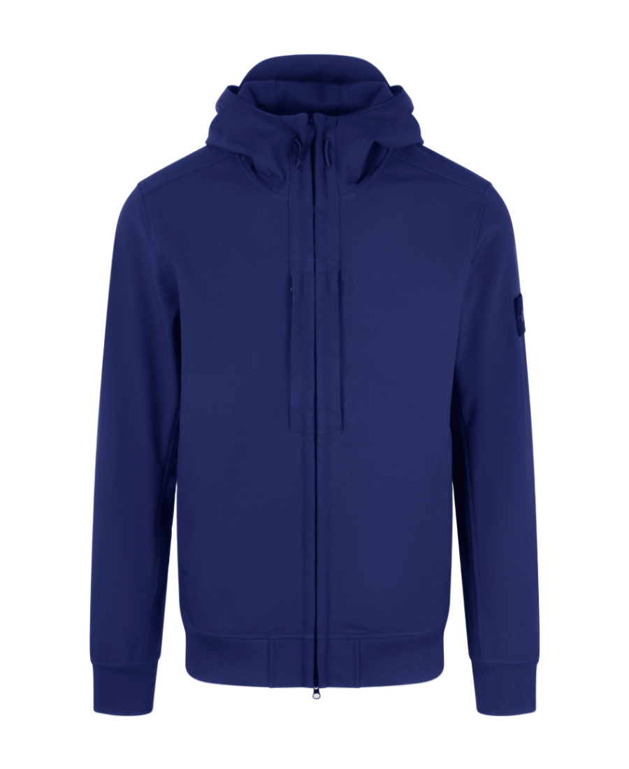 Stone Island Compass-badge Zip-up Jacket In Blue