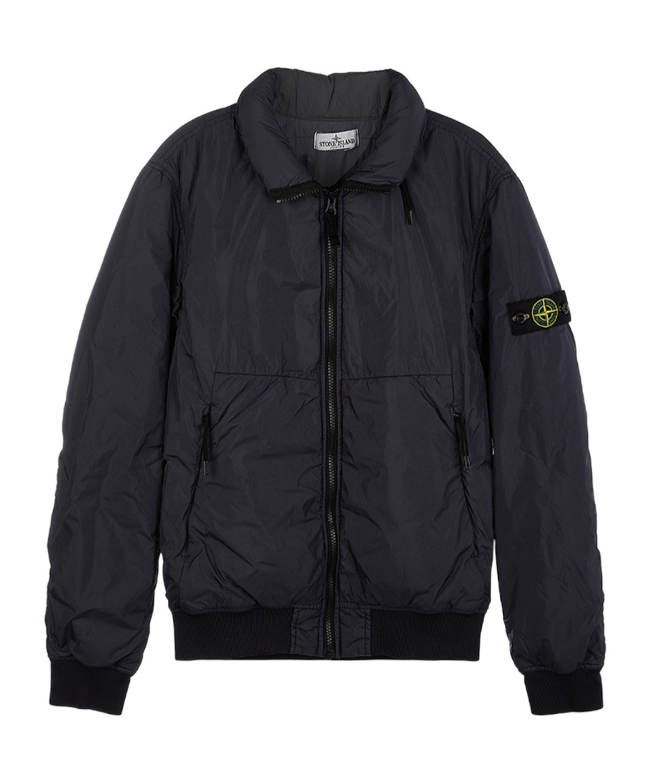 Stone Island Badge Jacket Coat In Blue