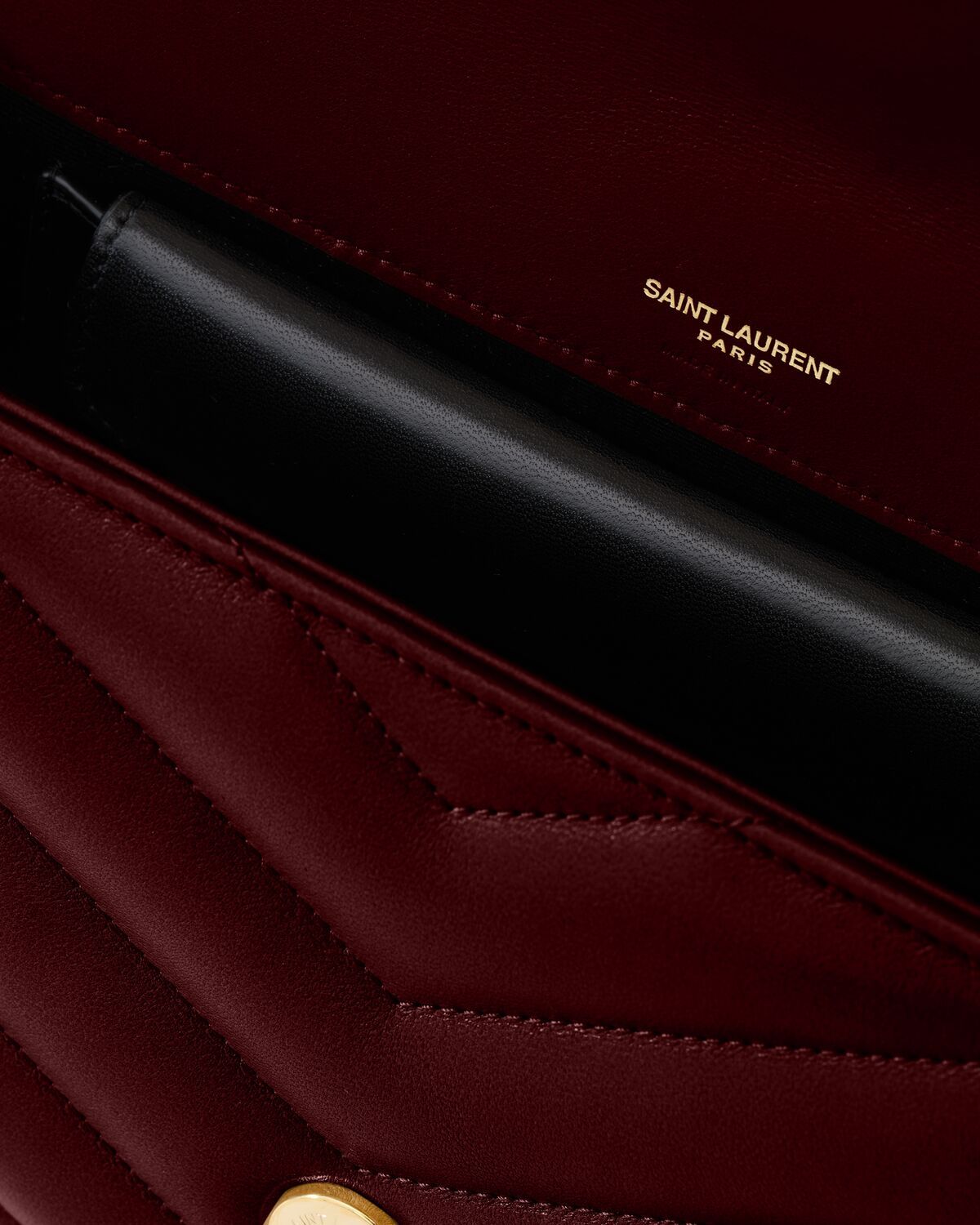 Saint Laurent Cherry Loulou Medium Shoulder Bag In Burgundy