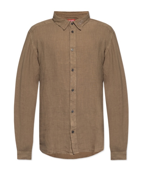 Diesel Long-sleeved Shirt In Brown