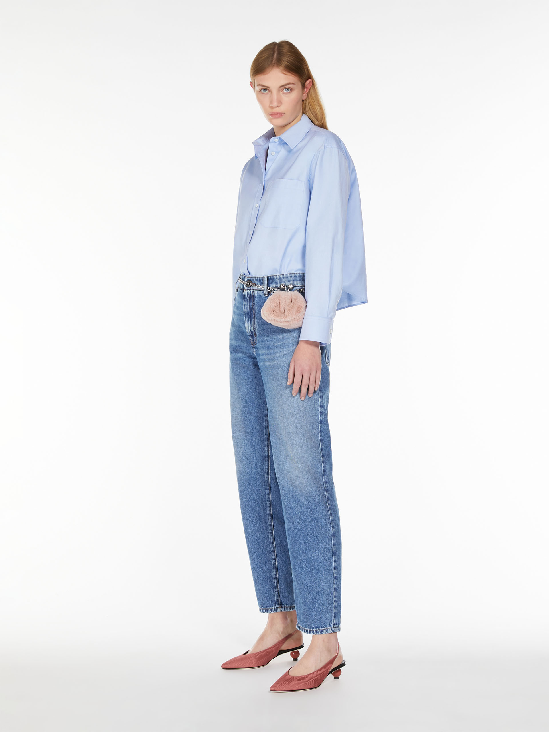 Weekend Max Mara Buttoned Long-sleeved Shirt In Blue