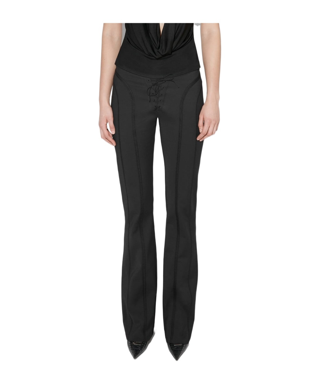 Misbhv Lace Up Casual Pants In Black