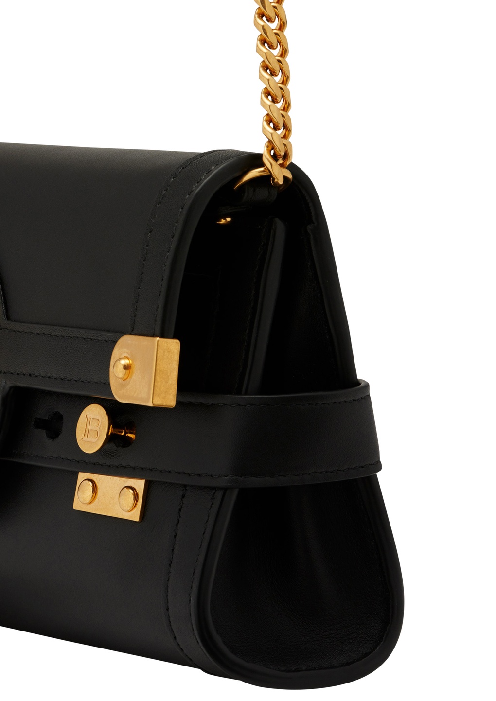 Balmain B-buzz Pouch 23 Leather Clutch