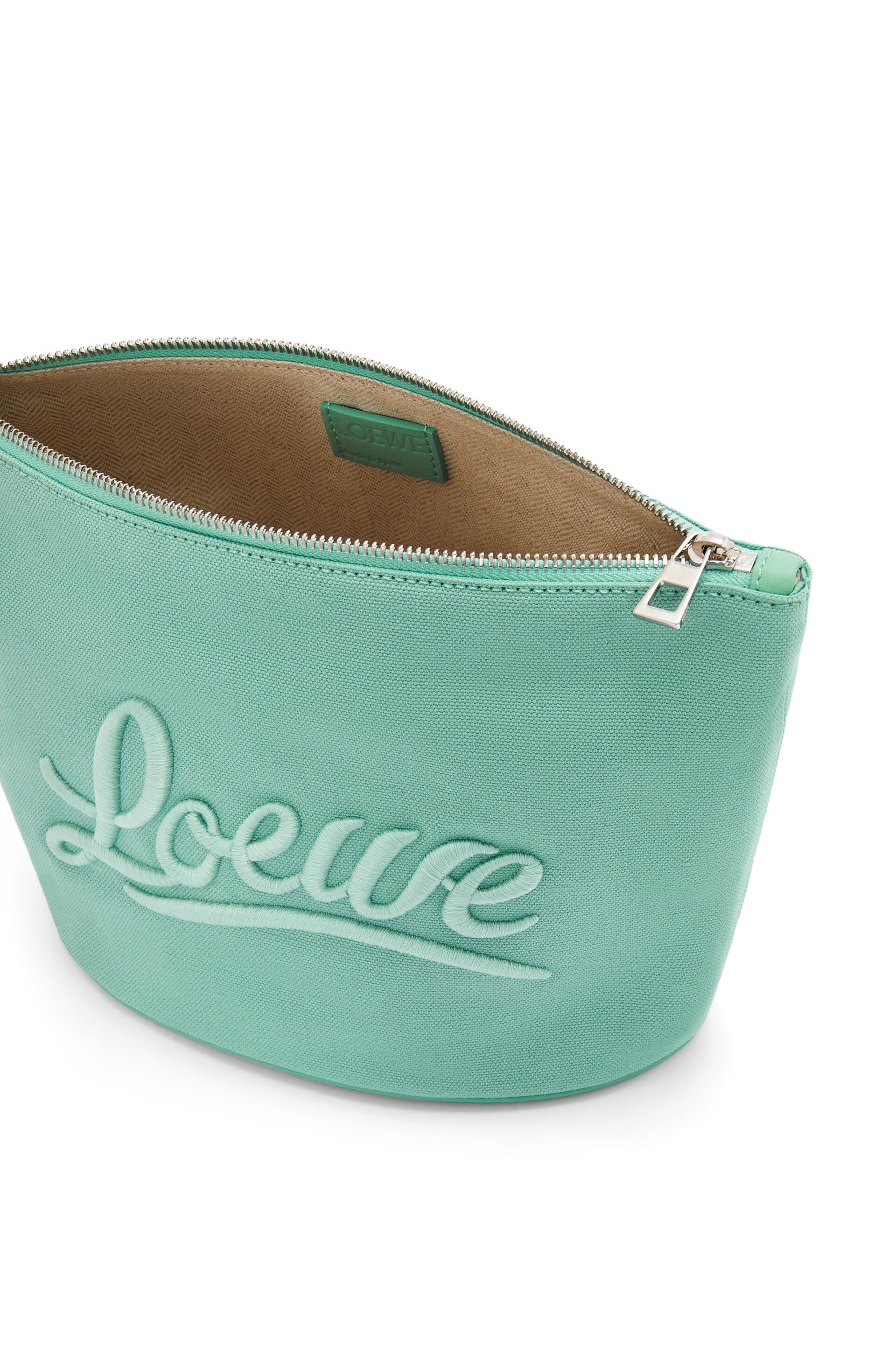 Loewe Logo Makeup Bag In Green