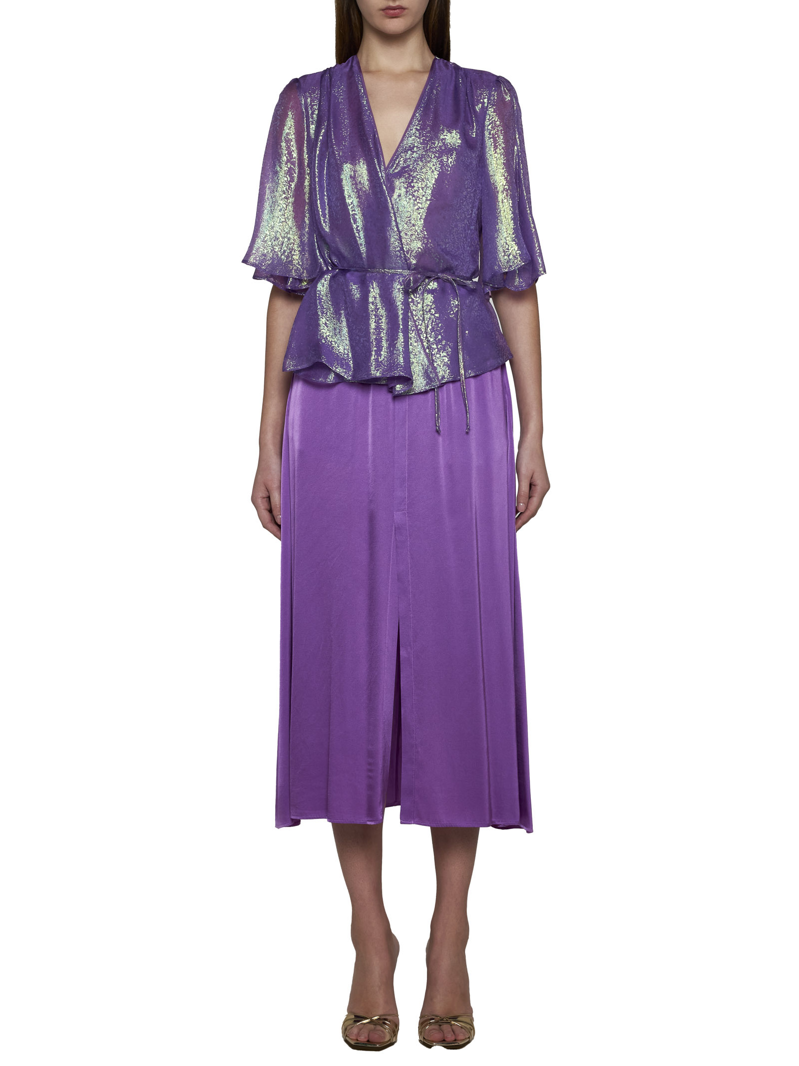 FORTE FORTE FORTE FORTE SHIMMER WRAP TOP