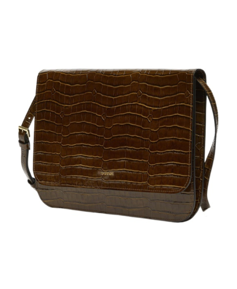 SPORTMAX CROCODILE STRIPED SHOULDER BAG 