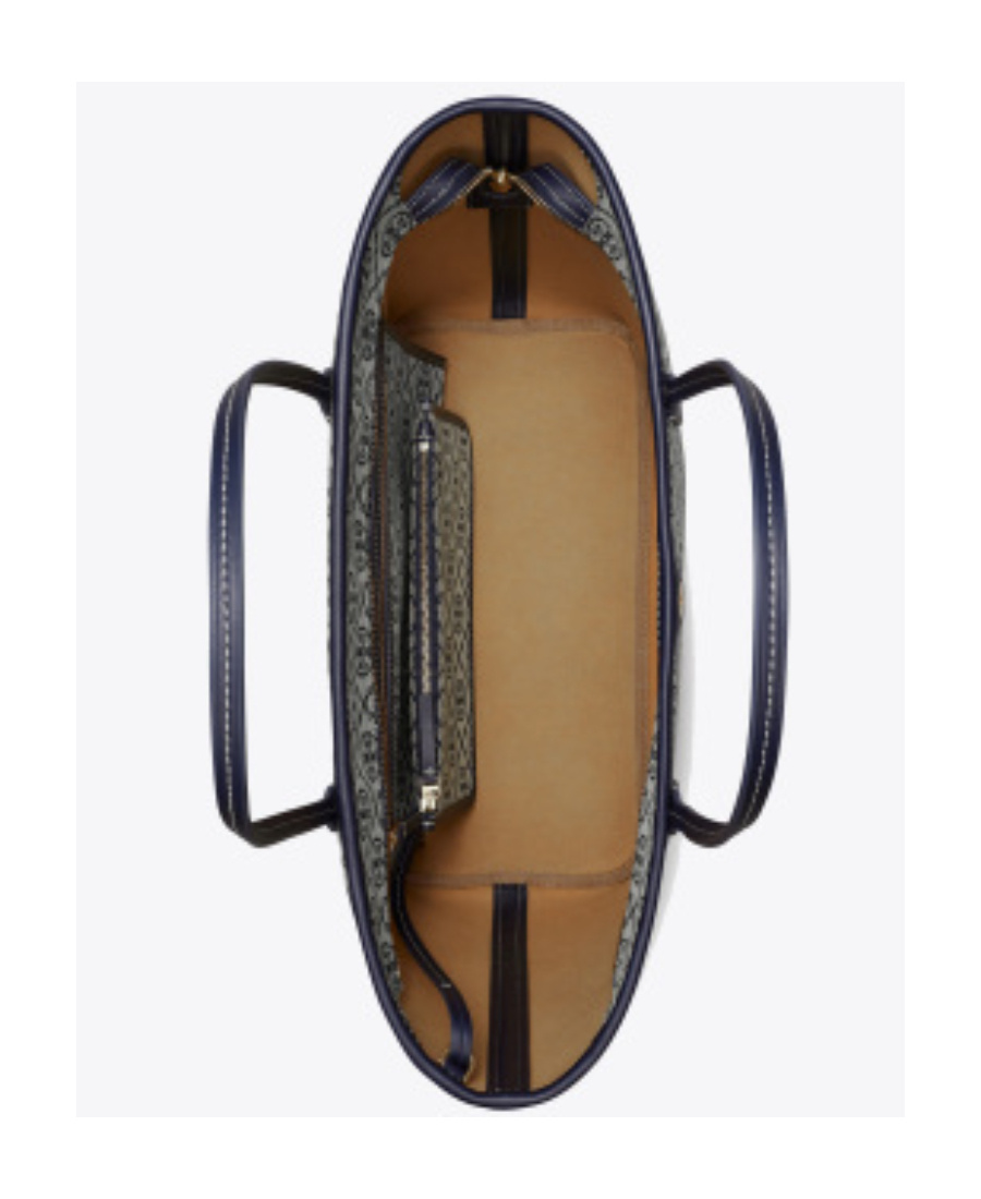 Tory Burch T Monogram Zipped Tote Bag In Multi