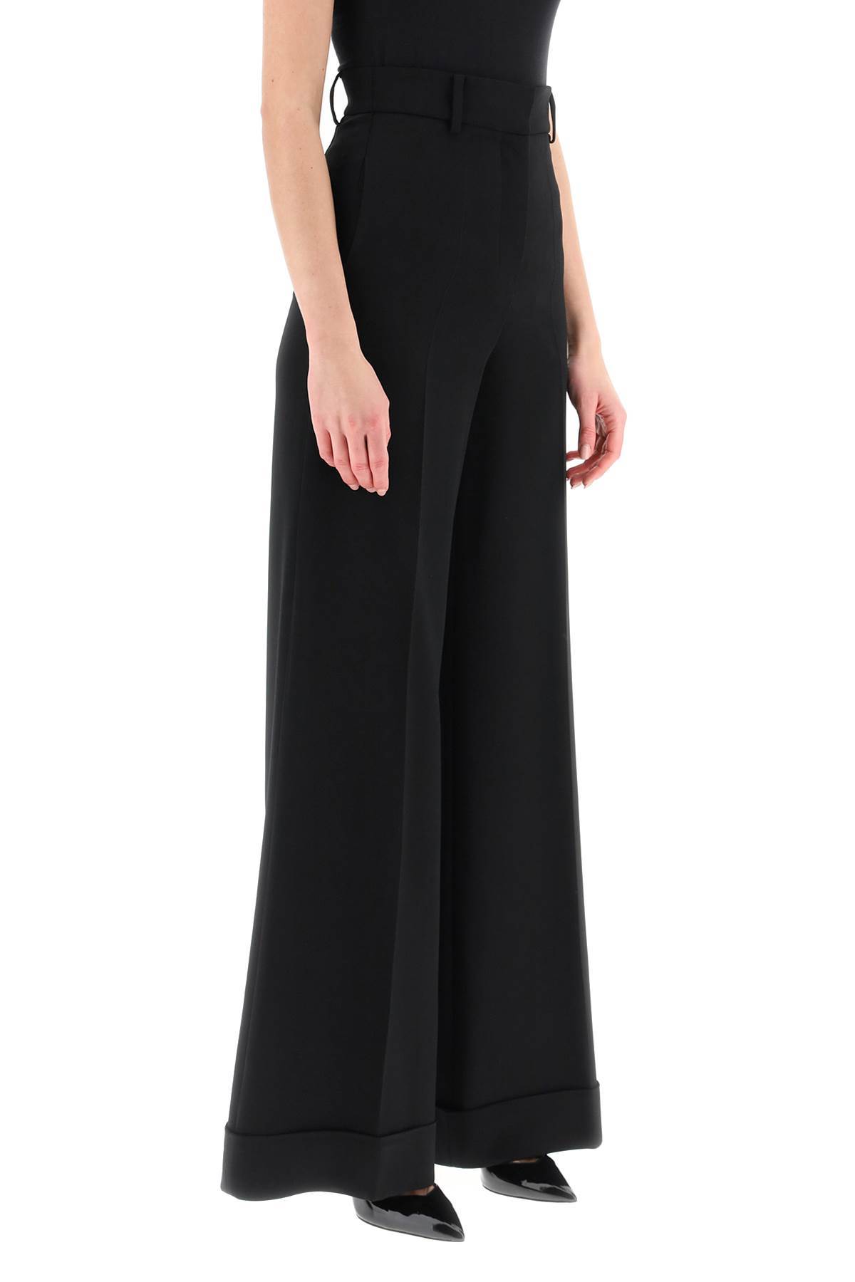Moschino Women's High-waist Wide-leg Trousers In Black