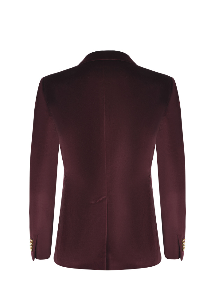 Tagliatore Double-breasted Velvet Effect Blazer In Red