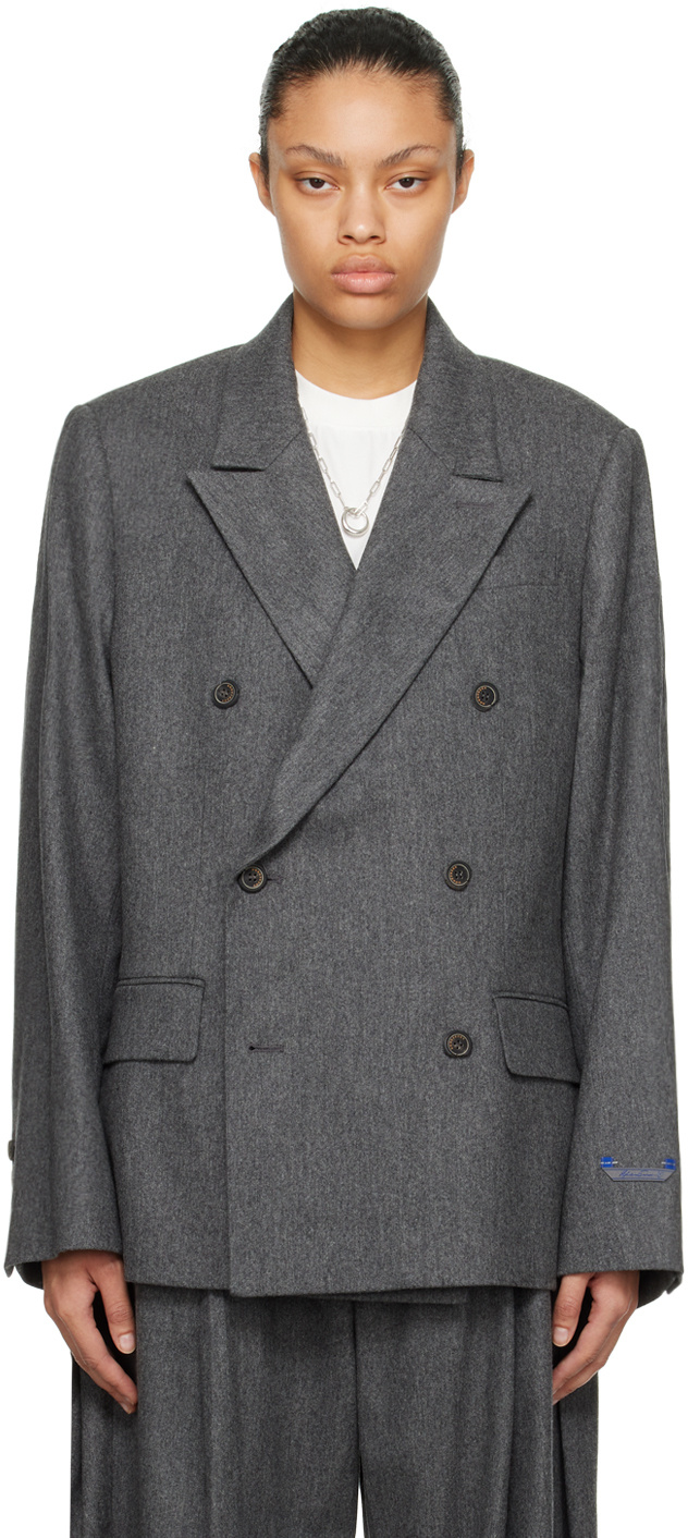 Ader Error Double-breasted Blazer In Black