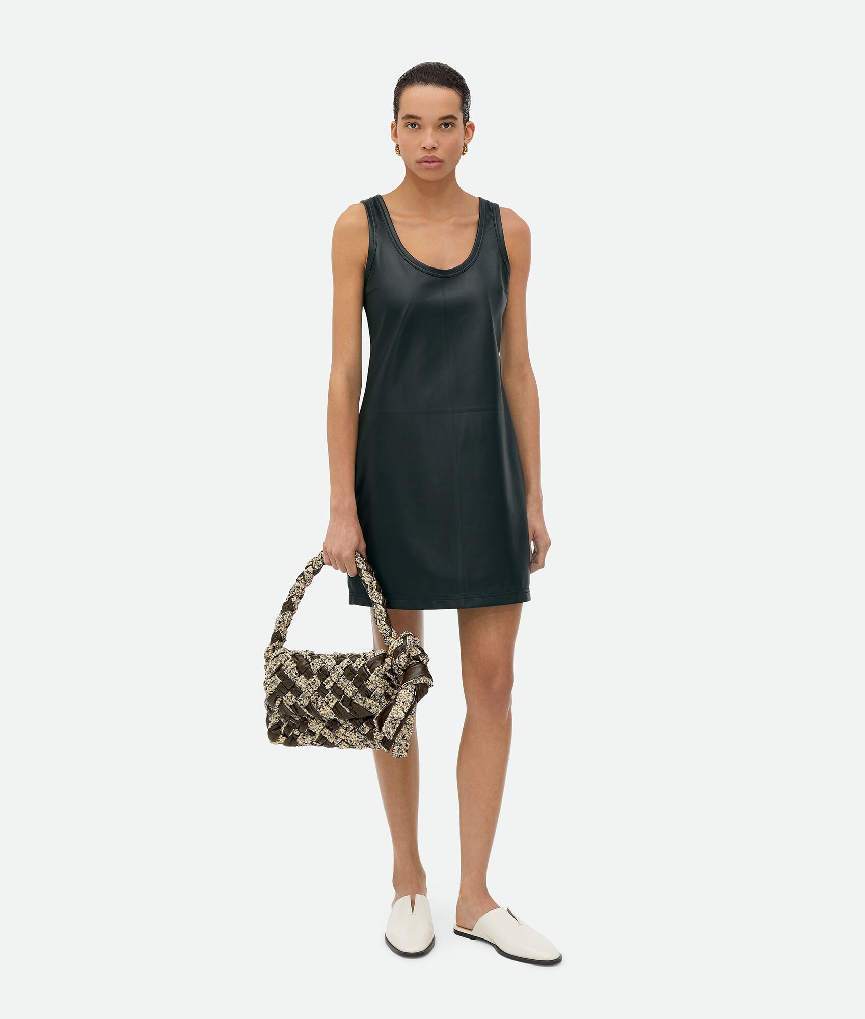 Bottega Veneta Mini Vest Dress In Black