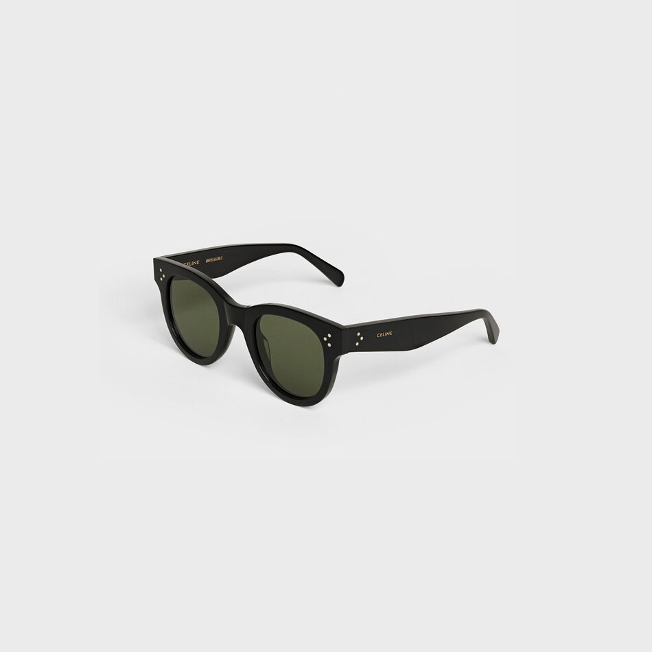 Celine Cat Eye S003 Sunglasses In Acetate With Mineral Glass Lenses In Green