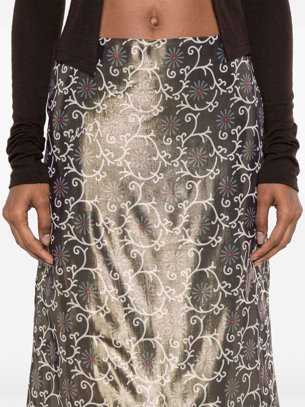 Kenzo Floral Print High-waisted Pencil Skirt In Multicolor