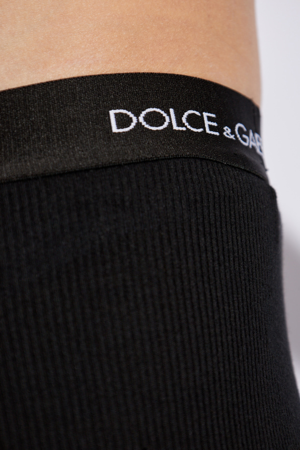 Dolce & Gabbana Pack Of Two Logo Cotton-blend Jersey Boxer Briefs In Black