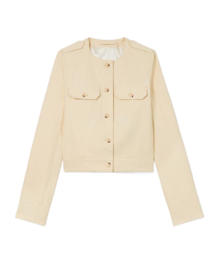 Kenzo Long-sleeved Casual Jacket In Cream