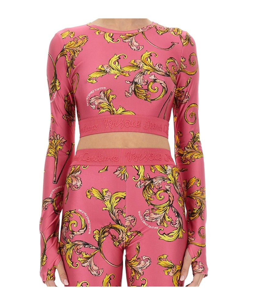 Versace Jeans Couture Cropped Patterned Top