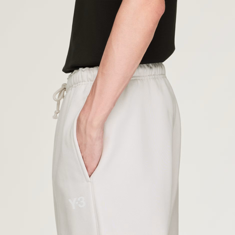 Y-3 Relaxed Fit Cotton-blend Jogger Pants With Subtle Logo In White