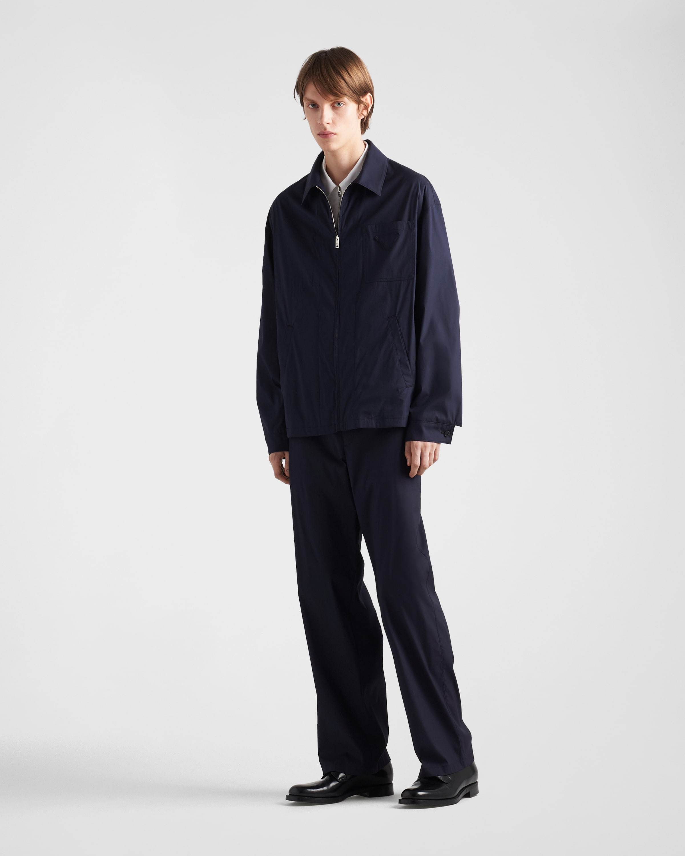 Prada Men's Stretch Poplin Pants In Blue