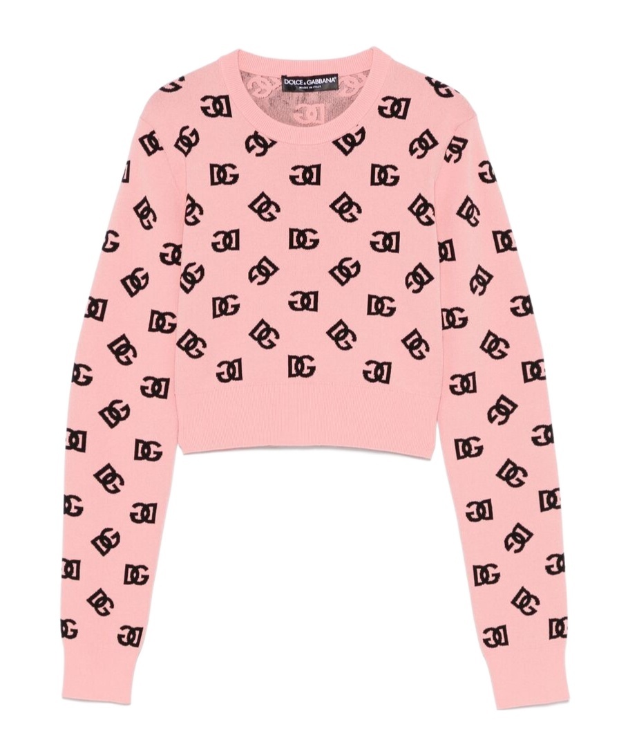 Dolce & Gabbana Dg-jacquard Sweater In Pink