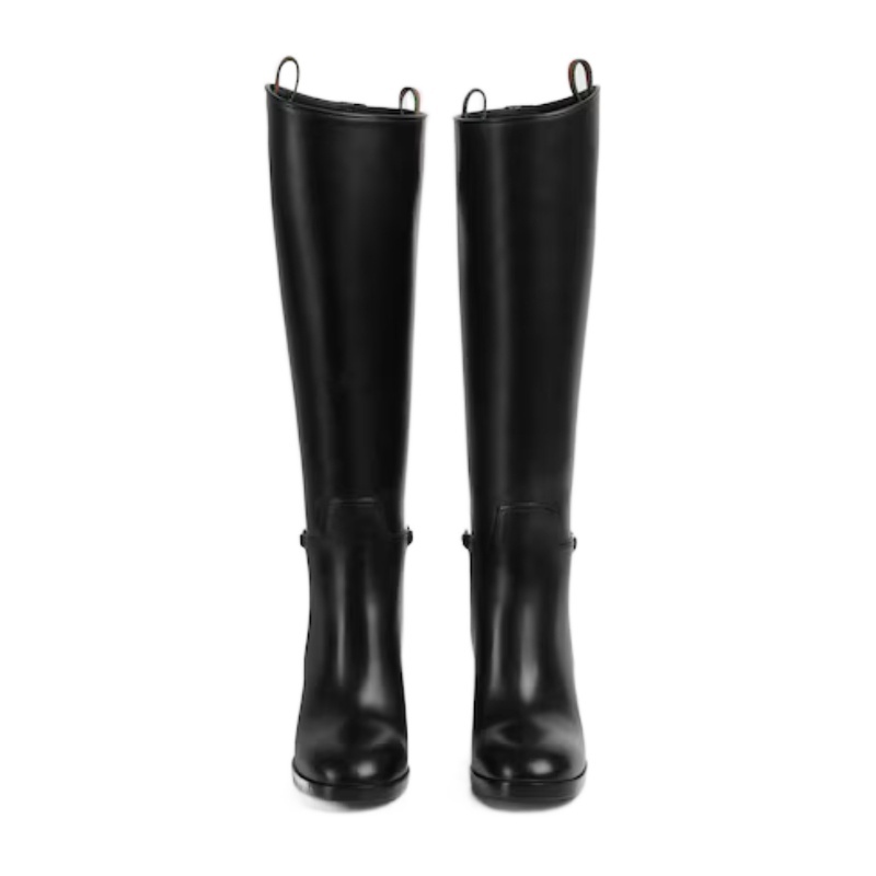 Gucci Buckled Strap High Knee Boots In Black