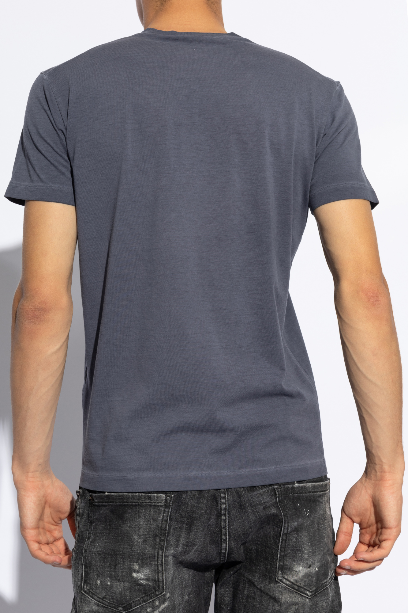 Dsquared2 Logo Printed Crewneck T-shirt In Gray
