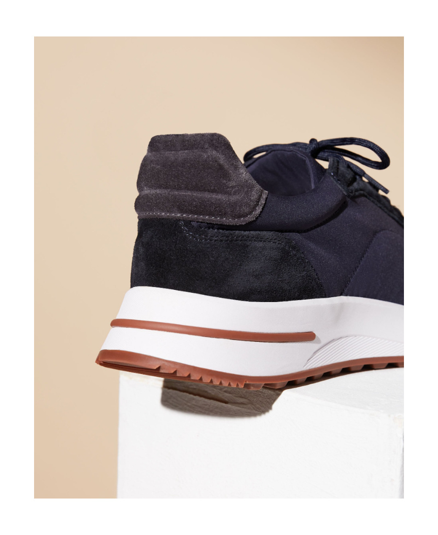 Loro Piana Quilted-panel Low-top Sneakers In Black
