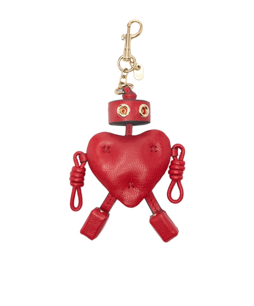 Anya Hindmarch Heart-shaped Keychain In Red